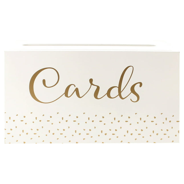 Way to Celebrate White Wood Card Box with Removable Lid, Wedding Décor, 12" x 5"