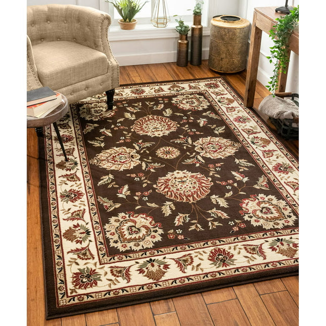 Well Woven Timeless Oriental Traditional Area Rugs, Brown