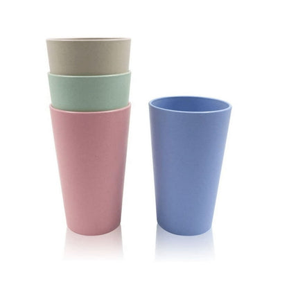 Wheat Straw Unbreakable Cup, Reusable Drinking Glasses Set of 4 for Adult(16OZ), Drinking Cups Dishwasher Safe Kitchen Tumbler Party Water Cup,Plastic Christmas Cup