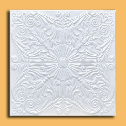 White Styrofoam Decorative Ceiling Tile Astana (Case of 40 Tiles) - same as Spanish Silver and R139