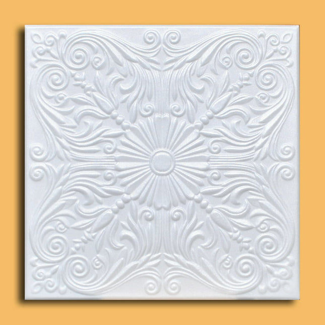 White Styrofoam Decorative Ceiling Tile Astana (Case of 40 Tiles) - same as Spanish Silver and R139