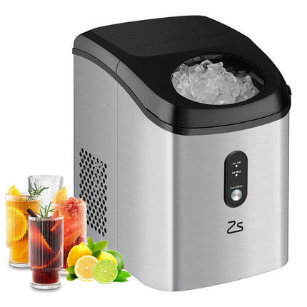 WhizMax Nugget Ice Maker Countertop, Self-Cleaning Ice Machine Makes 33lb Ice in 24 Hrs, Portable with Ice Scoop