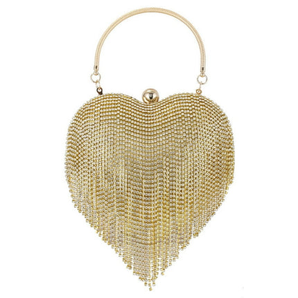 Women Crystal Tassel Clutch Purse Rhinestone Evening Hand Bags Wedding Party Cocktail Purses