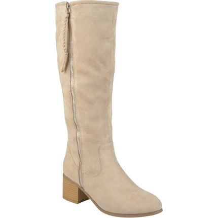 Women's Journee Collection Sanora Knee High Boot Stone Faux Suede 7.5 M