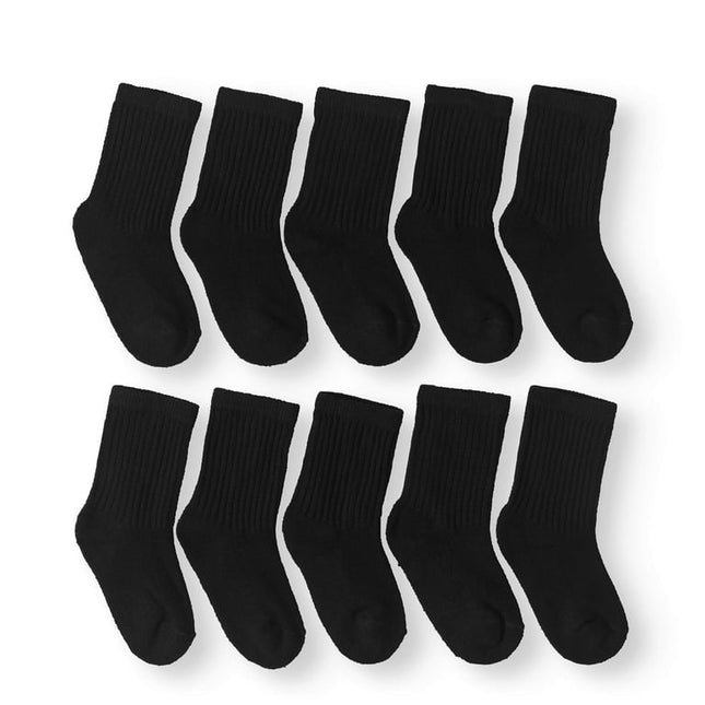 Wonder Nation Boys Cushioned Crew Socks, 10-Pack
