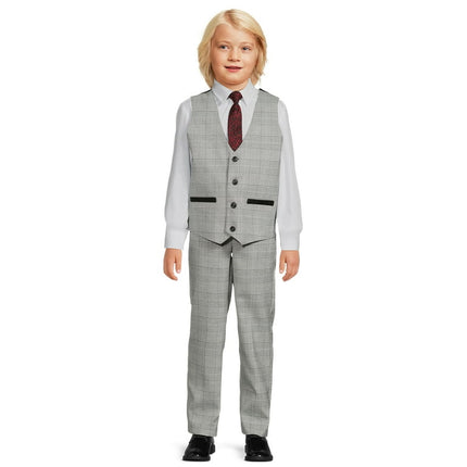 Wonder Nation Boys Vest, Shirt, Tie, and Pant 4-Piece Dressy Set, Sizes 4-18 & Husky