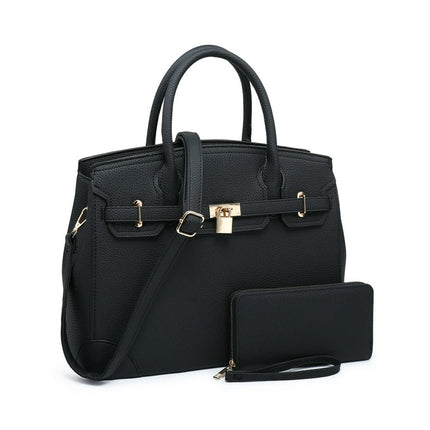 XB Handbag and Wallet for Women Two Piece Satchel Tote Purses Set Top Handle Handbags with Shoulder Strap