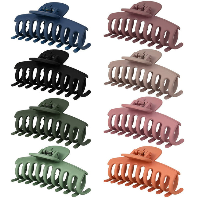 "Yaoping 8 PCS Big Hair Claw Clips, Non Slip Matte Large Hair Claw Clips for Women and Girls Thin Curly Hair French Design Accessories(8 PCS)"
