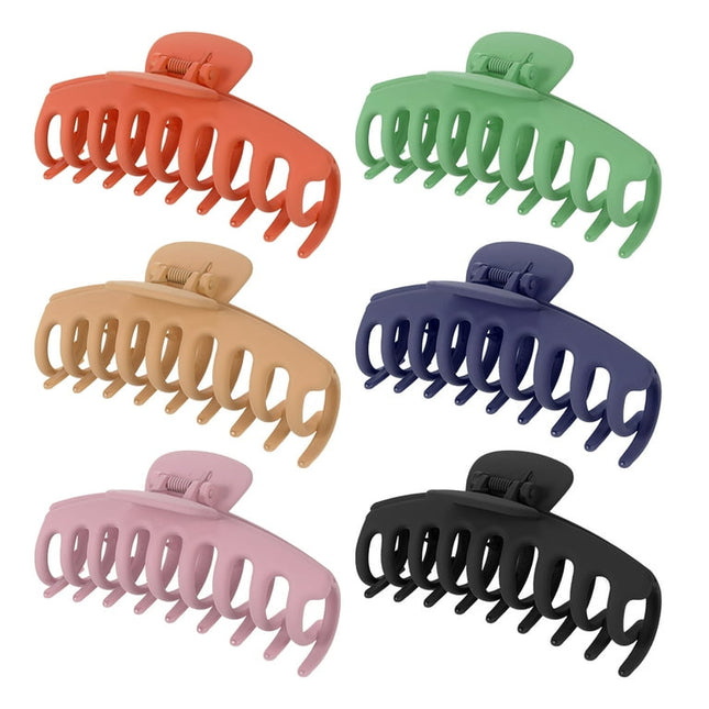 Yaoping 6 PCS Big Hair Claw Clips - 4.3 Inches Non Slip Matte Large Hair Claw Clips for Women / Girls， Ponytail Holder， Banana Hair Clips for Thick / Thin Hair(Orange)