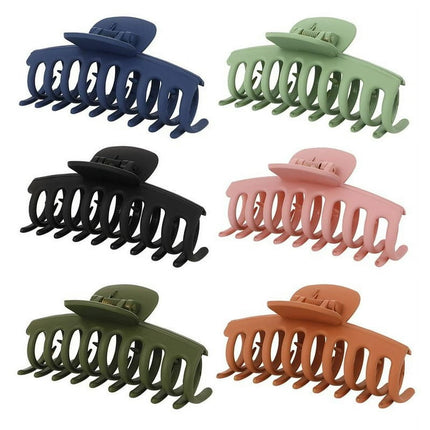 Yaoping 6 Pcs Big Claw Clips 3.6 Inch Nonslip Hair Clip Banana Large matte rubber for Women and Girls Think Curly Hair French Design Accessories