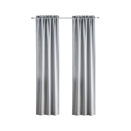 Your Zone Solid Color Room Darkening Rod Pocket Curtain Panel Pair, Set of 2, Silver, 30 x 84