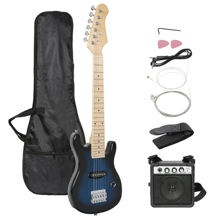 ZENSTYLE 30" Electric Kids Guitar With Amp & Much More Guitar Combo Accessory Kit Play Music Beginner - Blue