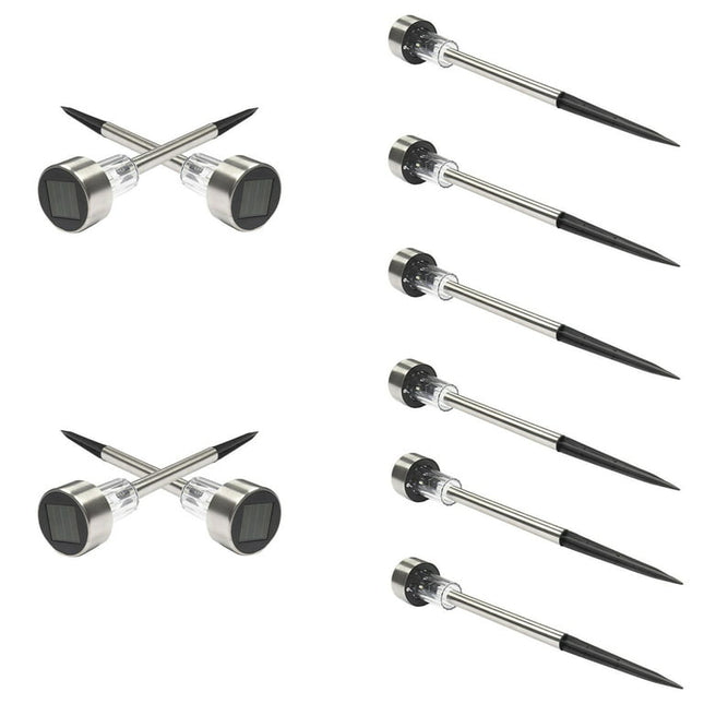 Zimtown 10pcs Outdoor Garden Stainless Steel LED Solar Landscape Path Lights Yard Lamp