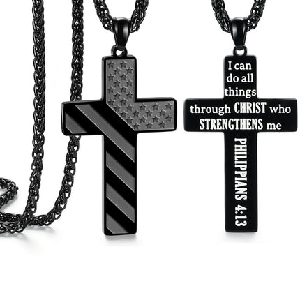 Cross Necklace for Men Gifts Teen Teenage Boys Ideas Chain Christmas Stocking Stuffers Him Boyfriend Fathers Birthday Confirmation 14 Year Old Pendant Valentine Day Easter Graduation Anniversary