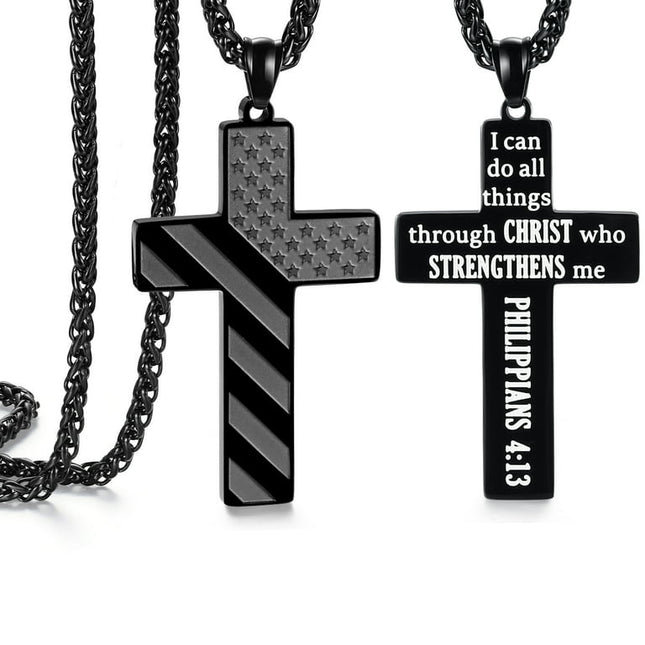 Cross Necklace for Men Gifts Teen Teenage Boys Ideas Chain Christmas Stocking Stuffers Him Boyfriend Fathers Birthday Confirmation 14 Year Old Pendant Valentine Day Easter Graduation Anniversary