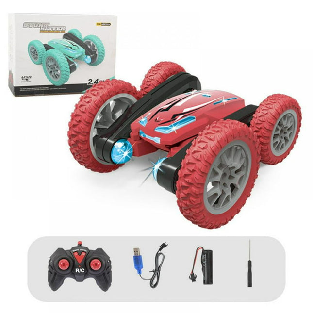 Toys Remote Control Stunt Car for Kids, 4WD 2.4Ghz Double Sided 360 ° Rotating RC Cars 4WD Double-Sided Rotating Remote Control car with Music LED