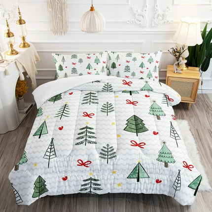 Hosima Three Piece Christmas Themed Printed Comforter Fine Fiber Soft Comfortable Bedding Series，CIZ46-Full