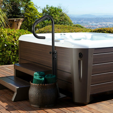 SAINSPEED 600LBS Capacity Hot Tub Handrail 57"H Safety Handrail Pivots 360 Rotatable Adjustable Height Spa Hot Tub Handrail Slide-Under Base