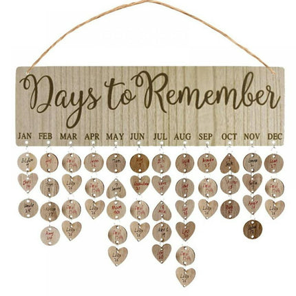 Final Clear Out! DIY Wooden Birthday Anniversary Reminder Calendar,Family Birthday Organizer Calendar Board,Birthday Gifts for Mom Mother-in-Law