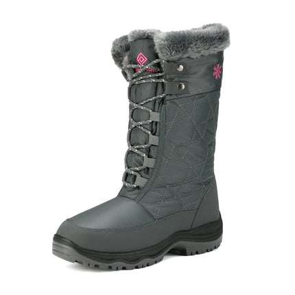 Dream Pairs Women's Warm Waterproof Mid Calf Winter Snow Boots GOOSE GREY Size 8