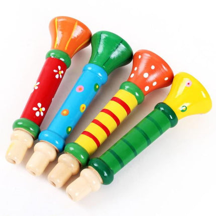 Christmas Gift 2022 Music Multi-Color Toys kids Horn Hooter Baby Instruments Trumpet Wooden Education New Years Toys