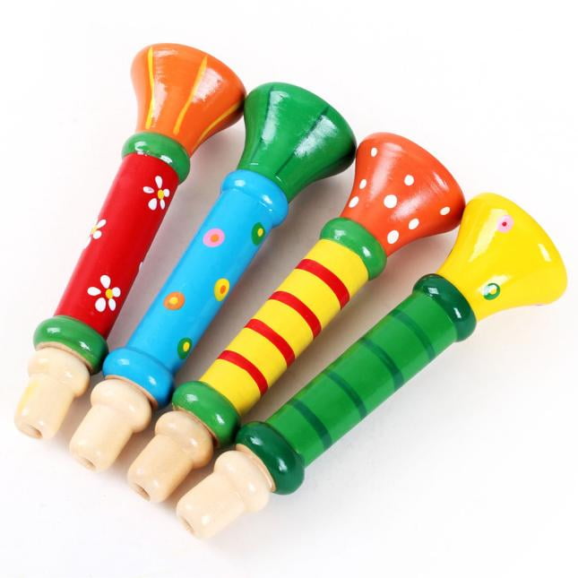 Christmas Gift 2022 Music Multi-Color Toys kids Horn Hooter Baby Instruments Trumpet Wooden Education New Years Toys
