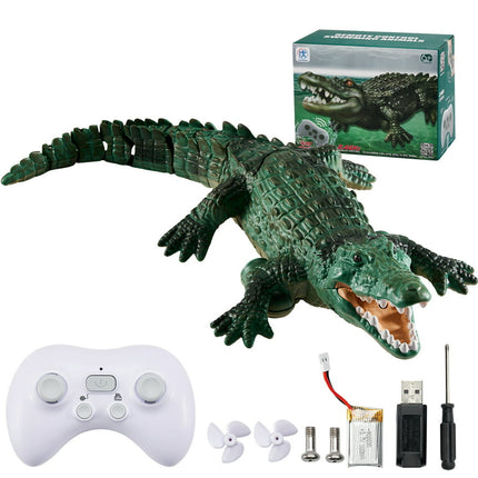 Remote Control Alligator, 2.4G RC Simulation Alligator, Floating Fake Alligator Prank Toy Waterproof for Pools Lakes Ponds