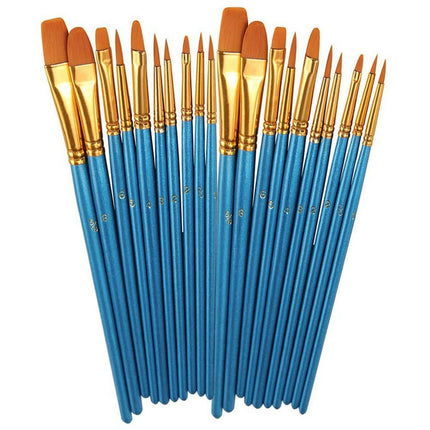 Exywaves Acrylic Paint Brush Set 2Packs/20 Pcs Nylon Hair Brushes For All Purpose Oil Wat