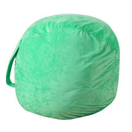 Pompotops Large Storage Bags Kids Stuffed Plush Toy Storage Bag Soft Pouch Stripe Fabric Chair , Green