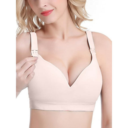 DAKIMOE Maternity Nursing Wire-Free Bra Breastfeeding Bralette, Carnation, S