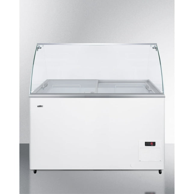 Ice cream chest freezer with glass sneeze guard (ships unassembled)