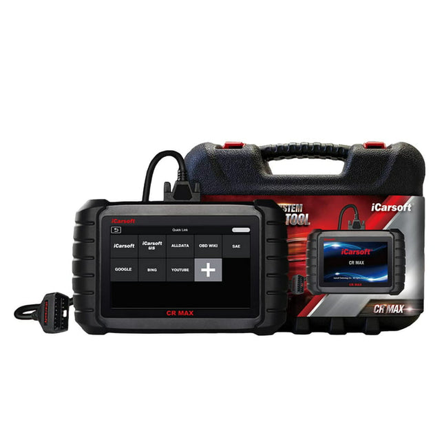 iCarsoft CR Max + Free Screen Protector - Professional Multibrand Automotive Diagnostic Scanner - Read/Erase Faults Codes - Reset Oil Service - Coding & Programming