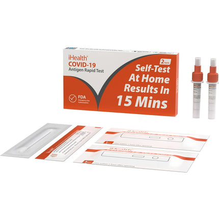 iHealth COVID-19 Antigen Rapid Test, 90 Packs,2 Tests per Pack,FDA EUA Authorized OTC At-home Self Test, Results in 15 Minutes with Non-invasive Nasal Swab, Easy to Use & No Discomfort