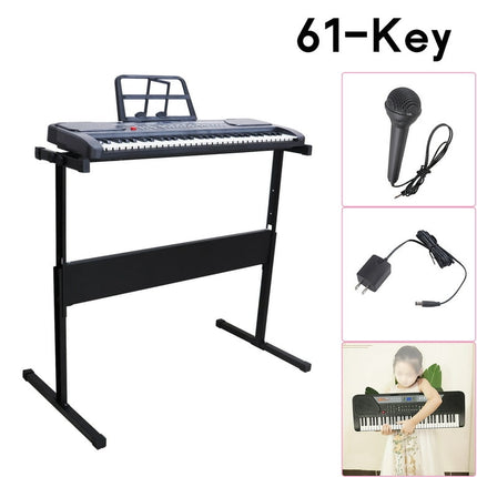 iMeshbean 61 Key Piano Keyboard Music Keyboard Electric Keyboard Digital Piano for Beginners with Stand, Built-in Dual Speakers, Microphone & Display Panel, Black
