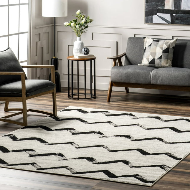 nuLOOM Addison Modern Chevrons Area Rug, 5' x 8', Gray
