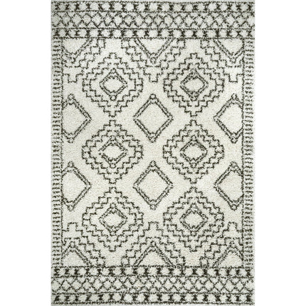 nuLOOM Lacey Moroccan Geometric Shag Area Rug, 7' 10" x 10', Off White