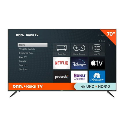 onn. 70” Class 4K UHD (2160P) LED Roku Smart TV HDR (100012588)