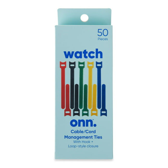 onn. Cable/Cord Management Ties, 50 Pieces