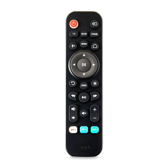 onn. Universal 3-Device  Remote, Black, Compatible for TV, Streaming, Soundbar